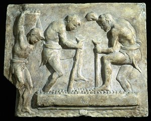 Relieve que representa pavimentadores de Roman